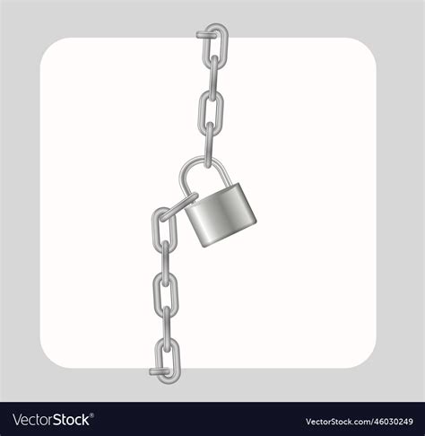 Padlock and chain gray metal Royalty Free Vector Image