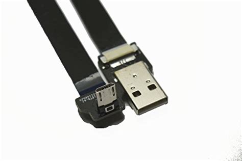 Black Ffc Usb Fpv Flat Slim Thin Ribbon Fpc Cable Micro Usb 90 Degree Angle To Standard Usb A