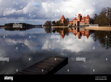 The strategically important Trakai Island Castle, a castle located in ...