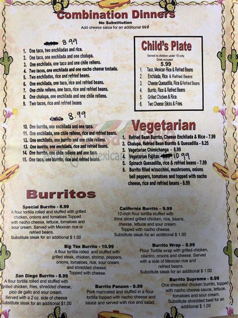 Menu At Casa Maria Mexican Restaurant Jacksonville 106 Old St