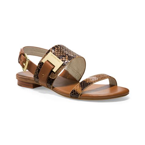 Michael Kors Michael Guiliana Flat Sandals in Brown - Lyst