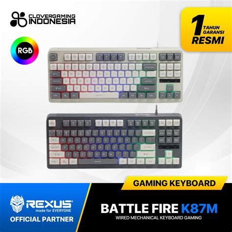 Jual Rexus K M Battlefire Wired Keyboard Gaming Membrane Tkl K M