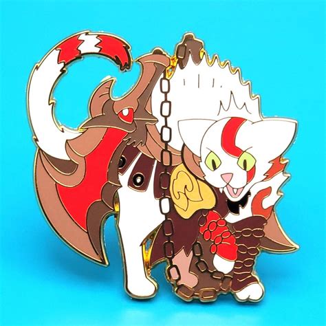 Cat Kratos God Of War 2 Hard Enamel Lapel Pin Cosplay Cat Series Etsy