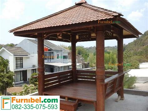 Jual Gazebo Glugu Kayu Kelapa Asli Minimalis Modern