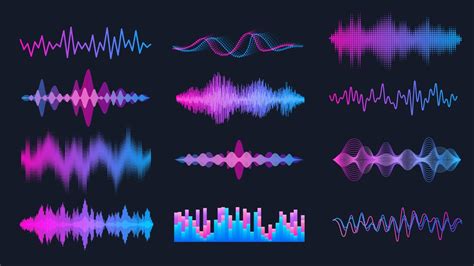 Sound Waves Set Music Wave Hud Interface Elements Frequency Audio