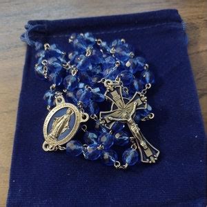 8mm Royal Blue Miraculous Medal Rosary Etsy