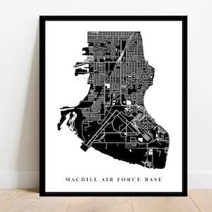 Macdill Air Force Base Map Art City Streets Map Print - Etsy