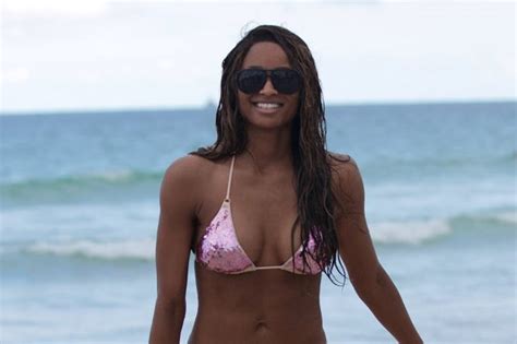 Ciara Rocks A Neon Bikini Strikes A Pose At The Beach Photo The Magazine City