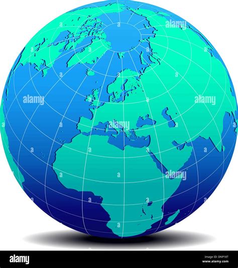 L icône de carte vectorielle du monde en forme de globe Europe