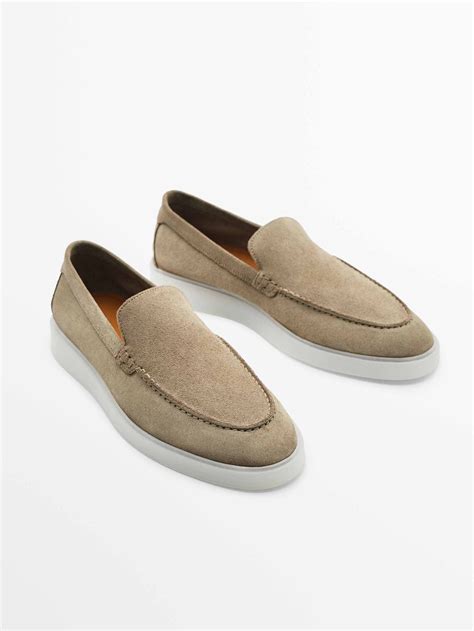 Massimo Dutti Sand Split Suede Translucent Loafers Big Apple Buddy