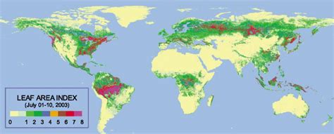 An Example Of A Global Leaf Area Index Map In July 1 10 Derived From