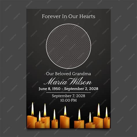 Premium Vector | Obituary template design