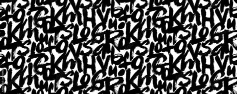 Graffiti seamless pattern with bold alphabet letters. Brush drawn ...