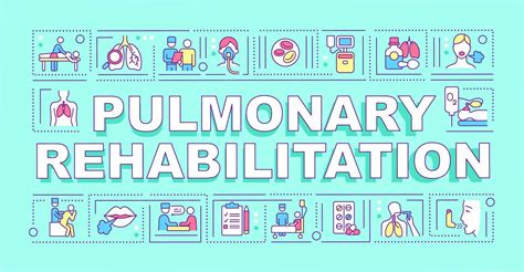 banner de conceptos de palabras de rehabilitación pulmonar terapia