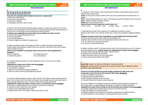 Nkilap Tar H Ara Tat L Tarama Test I Soru Sosyal Bilgiler