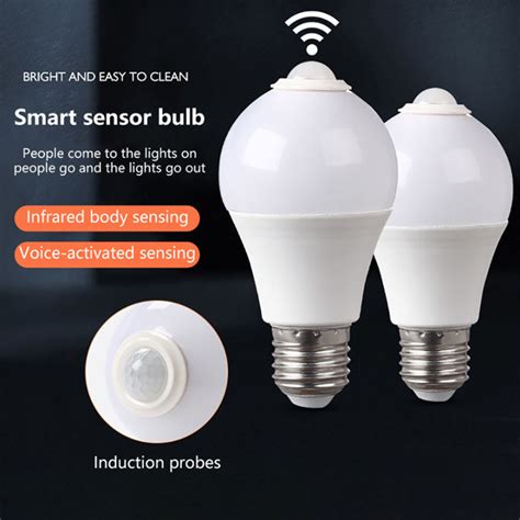 E27 PIR Motion Sensor Lamp 5W 9W 15W LED Bulb With Motion Sensor Motion