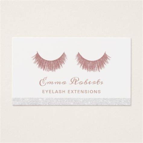 Rose Gold Eyelash Extensions Makeup Artist Salon Business Card