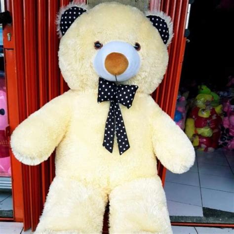 Promo Boneka Teddy Bear Jumbo Meter Super Besar Doll Cream Cm