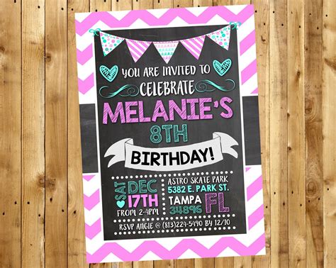 Girls Birthday Party Invitations Birthday Invitations for | Etsy