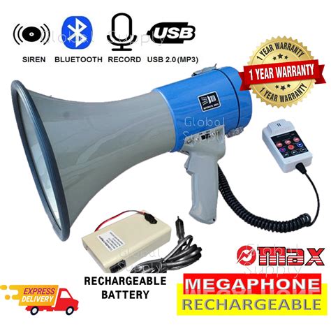 Megaphone Loud Hailer Bluetooth Support With Siren Usb Record