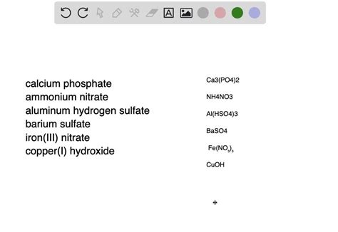 SOLVED Write The Formula For Each Of The Following Compounds That