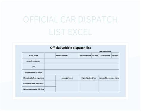Free Dispatch Templates For Google Sheets And Microsoft Excel Slidesdocs