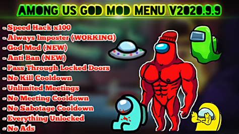 Among Us V2020 9 9 New Mod Menu With 50 Mods Always Imposter Speed