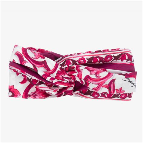 Dolce And Gabbana Girls Pink And White Majolica Headband Modesens