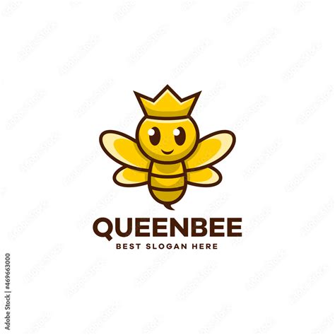 Queen Bee Mascot Logo Design Stock Vector | Adobe Stock