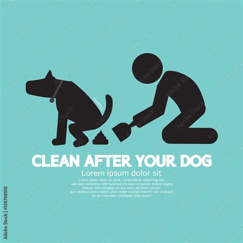 Clean Up After The Dog Symbol Vector Illustration Stock Vector | Adobe ...