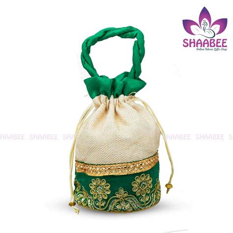 Potli Bag Of Jute Adorable Embroidery Shaabee Return Gifts