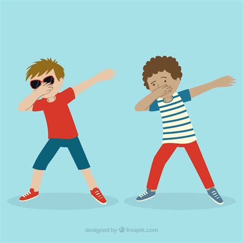 Free Vector Happy Kids Doing Dabbing