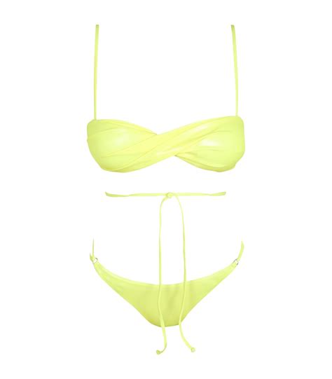 Matinèe Neon Yellow Bikini For Women With Patch Logo Coccolebimbi