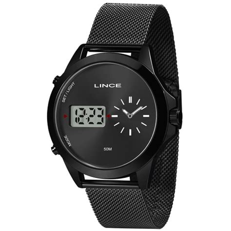 Relógio Lince Masculino Preto Digital Analogico Man4722L em Promoção na