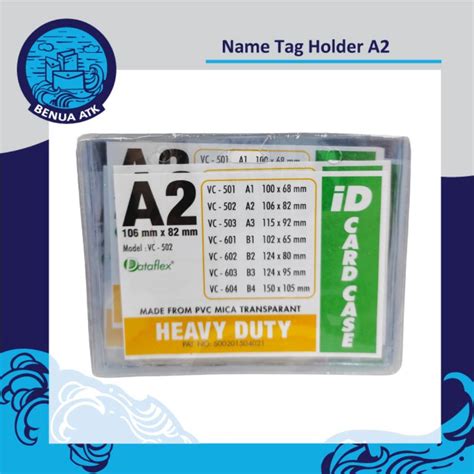 Jual ID Card Holder Name Tag Plastik Mika A2 Dataflex Isi 20pcs VC