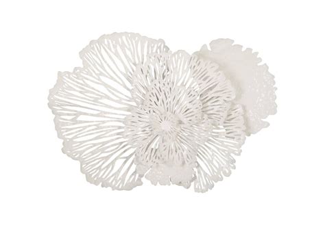 Flower Wall Art Medium, White, Metal | Bloemenwand, Wanddecoraties ...