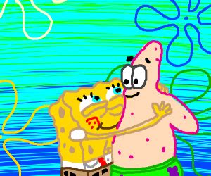 Spongebob hugging Patrick :) - Drawception