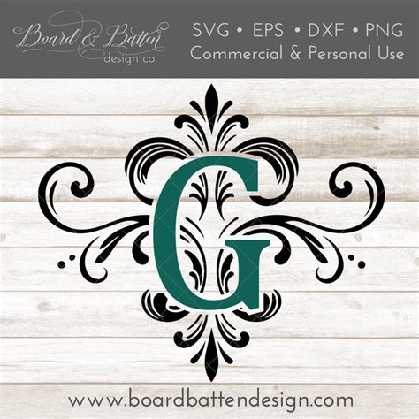 Vintage Flourish G Monogram Cricut SVG Files – Board & Batten Design Co.