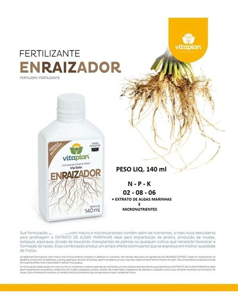 Fertilizante Enraizador Vitaplan 140ml Parcelamento Sem Juros