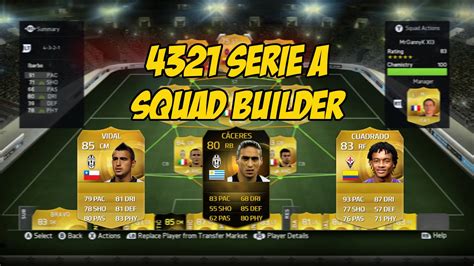 Fifa 15 Ultimate Team 4321 Serie A Squad Builder Youtube