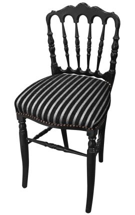 Fauteuil Baroque De Style Louis Xv Ray Noir Et Blanc Et Bois Noir