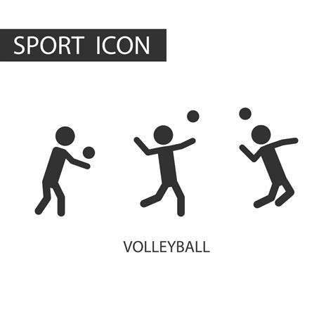 3 Black Pictogram Of Volleyball Set Kinds Of Sports Pictogram Sport