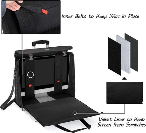 Curmio Rolling Carrying Bag With Wheels Compatible With Apple Imac 27