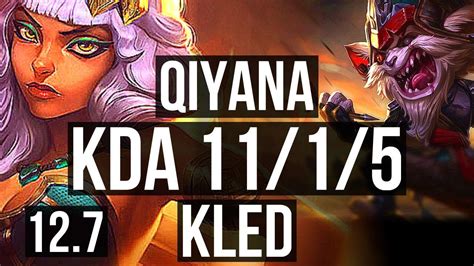 QIYANA Vs KLED MID 11 1 5 Rank 6 Qiyana Legendary JP