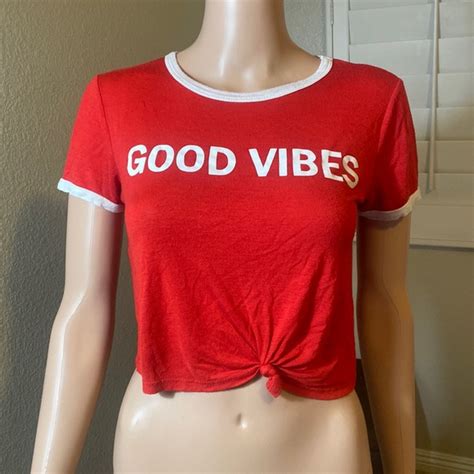 A Gaci Tops Good Vibes Crop Top Poshmark