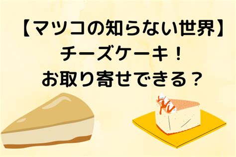 【マツコの知らない世界】チーズケーキ！お取り寄せできる？ カフェの達人