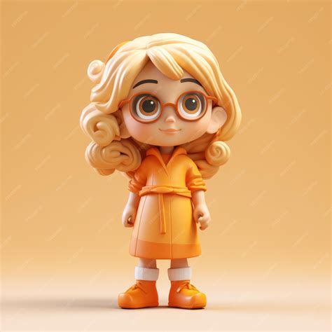 Premium Photo Adorable 3d Cartoon Girl With Glasses A Bill