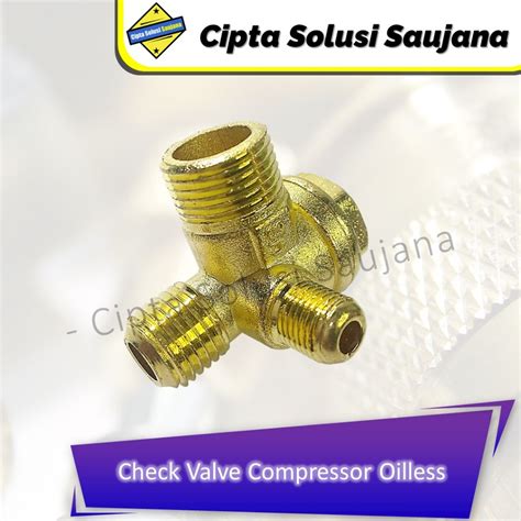 Jual OILESS 3 WAY CHECK VALVE KOMPRESOR ANGIN OILLESS SILENT OILES