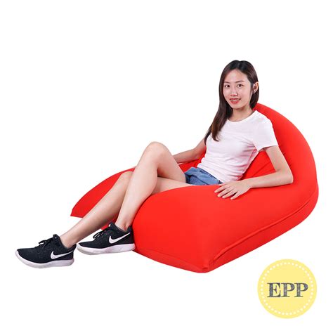 Tetzzz Spandex Lounger Bean Bag By Sg Beans Red Epp Beans Filling