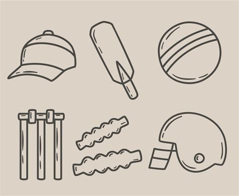 Sketch Cricket Element Vector Vector Art & Graphics | freevector.com